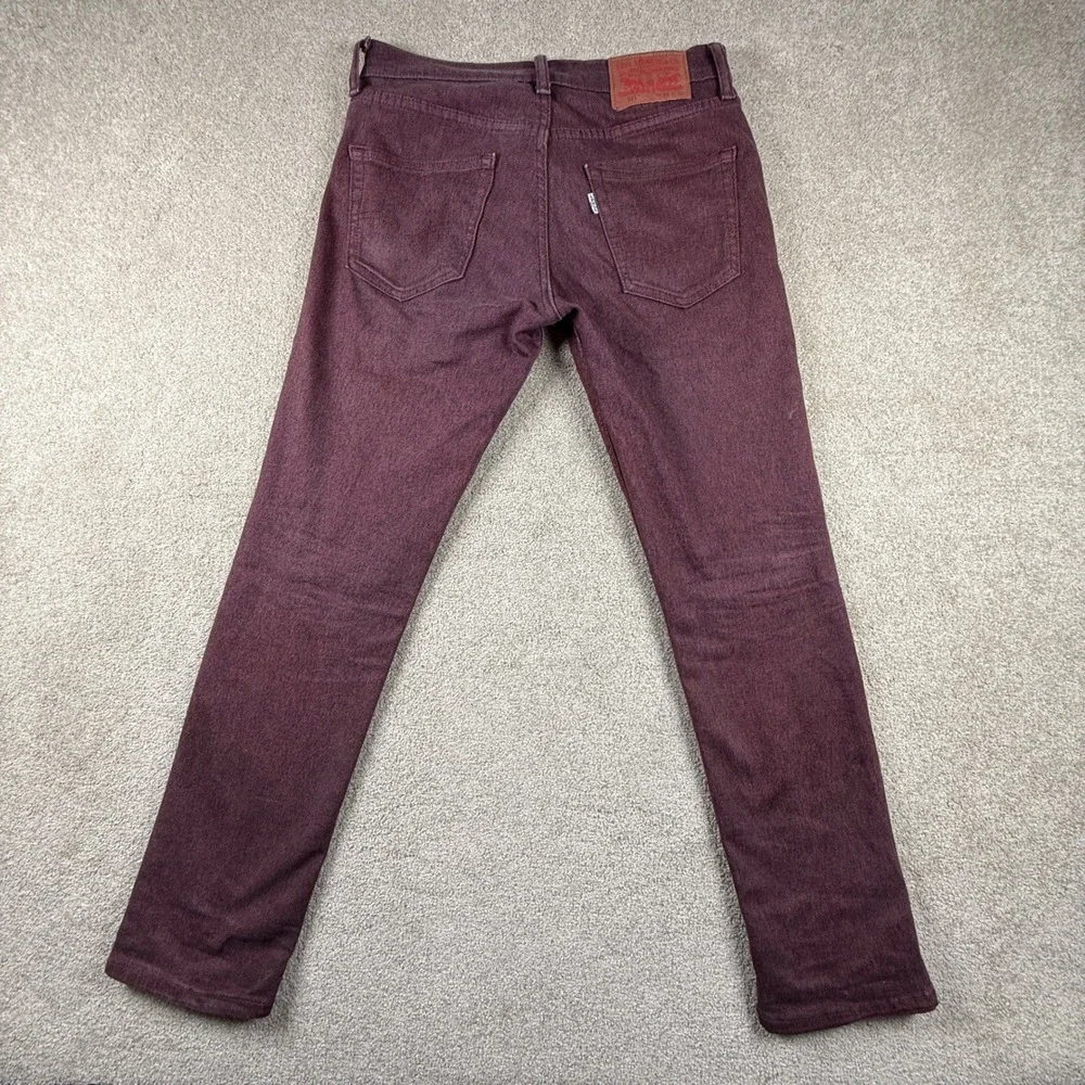 Levis 511 Slim Fit Jeans Mens 29x30 Burgundy Maroon Red 04511-2336